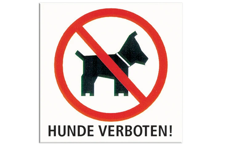 Tennisplatz Hundeverbotsschild