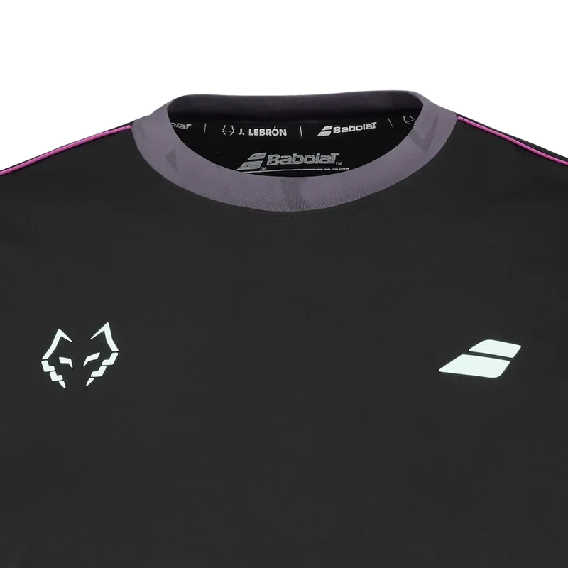 Camiseta Babolat Crew Neck Tee Black/Black 2027 J. Lebrón