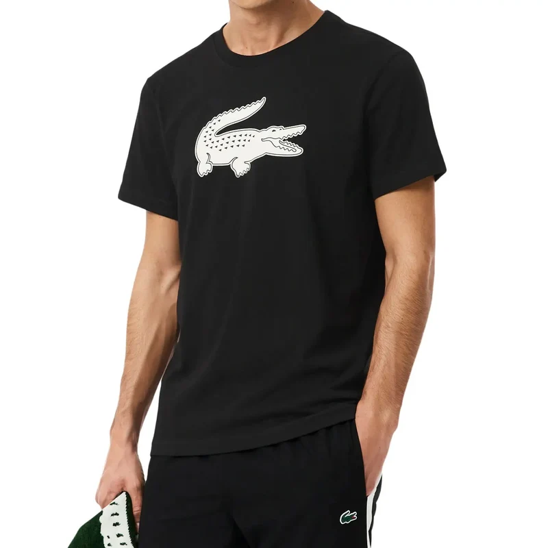 Camiseta Lacoste Regular Logo Grande Negro 2026