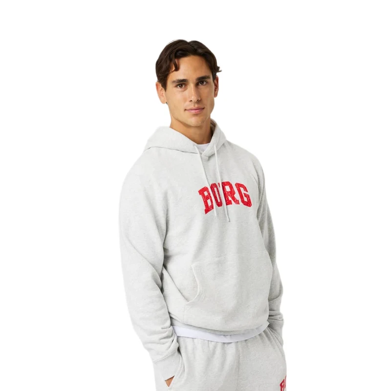 Björn Borg Borg Classic Print Hoodie Ultra Light Grey Melange