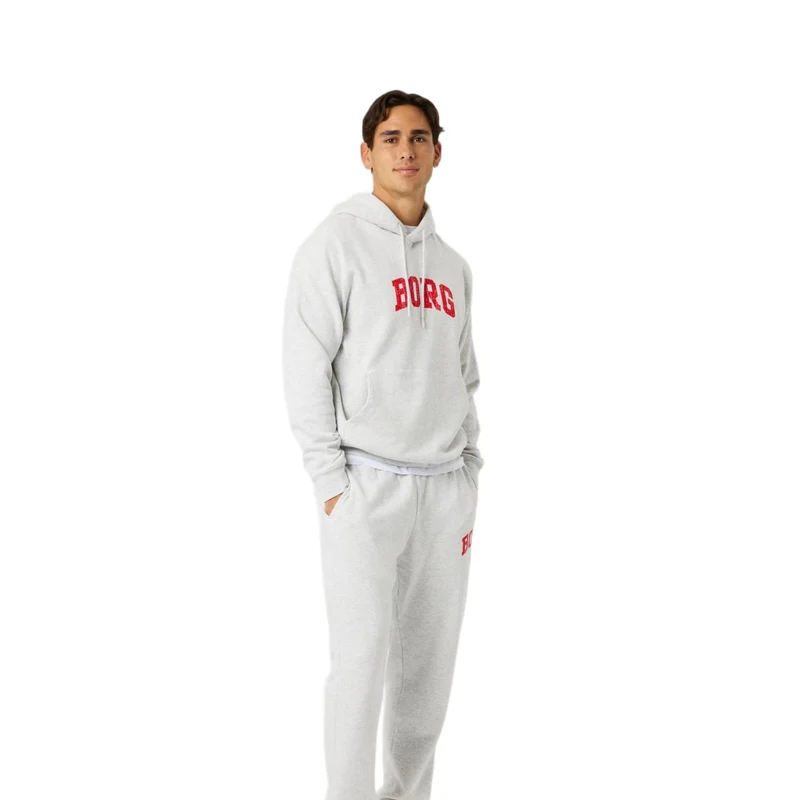Björn Borg Borg Classic Print Hoodie Ultra Light Grey Melange
