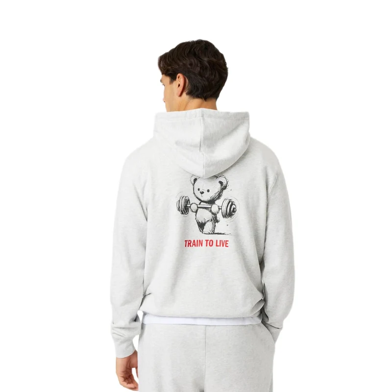Björn Borg Borg Classic Print Hoodie Ultra Light Grey Melange