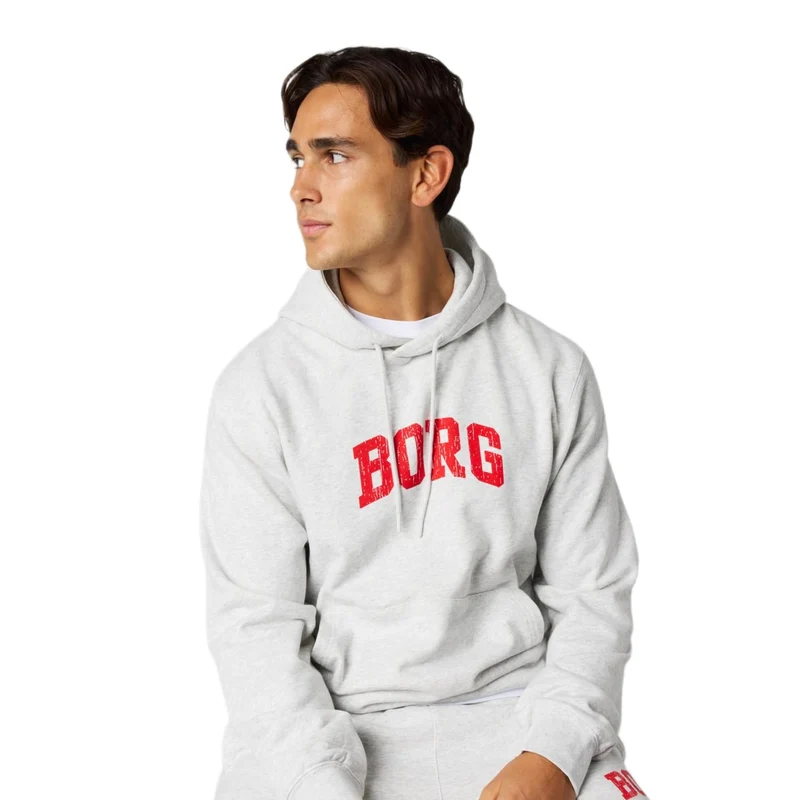 Björn Borg Borg Classic Print Hoodie Ultra Light Grey Melange