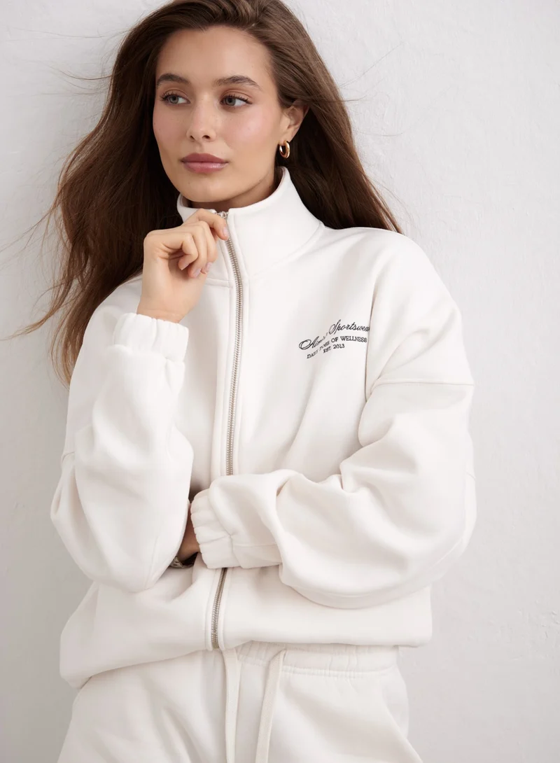 Off White Script Zip Jacket