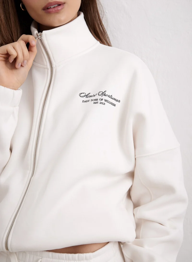 Off White Script Zip Jacket