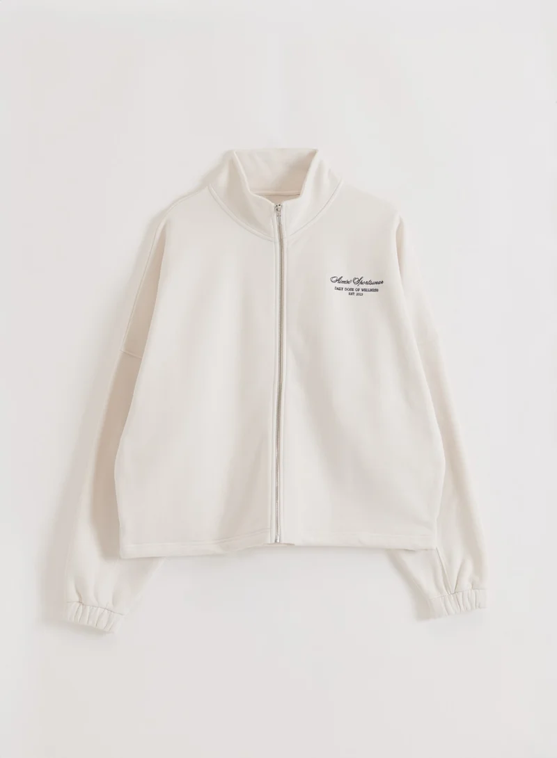 Off White Script Zip Jacket
