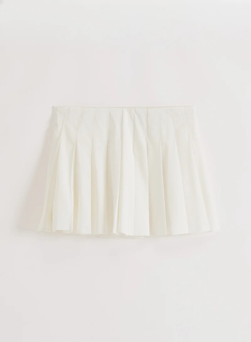 Off White Pleated Skort
