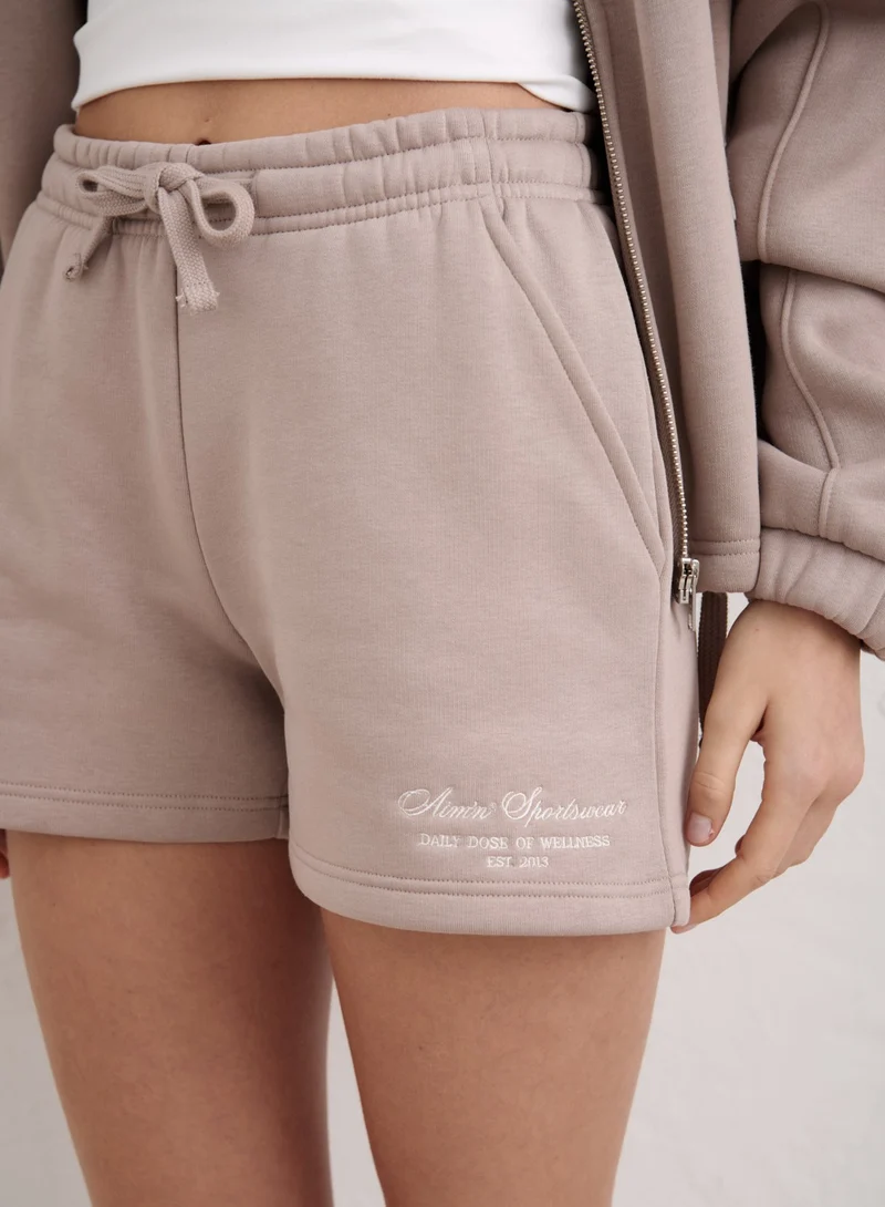 Dark Clay Script Sweat Shorts