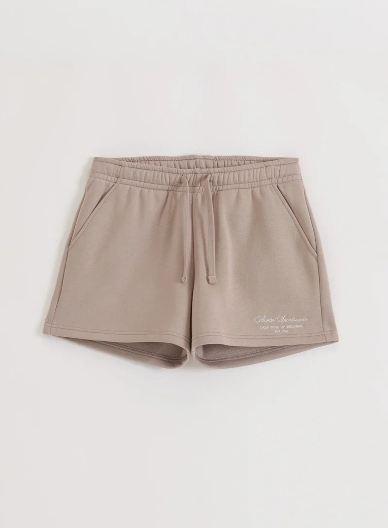 Dark Clay Script Sweat Shorts