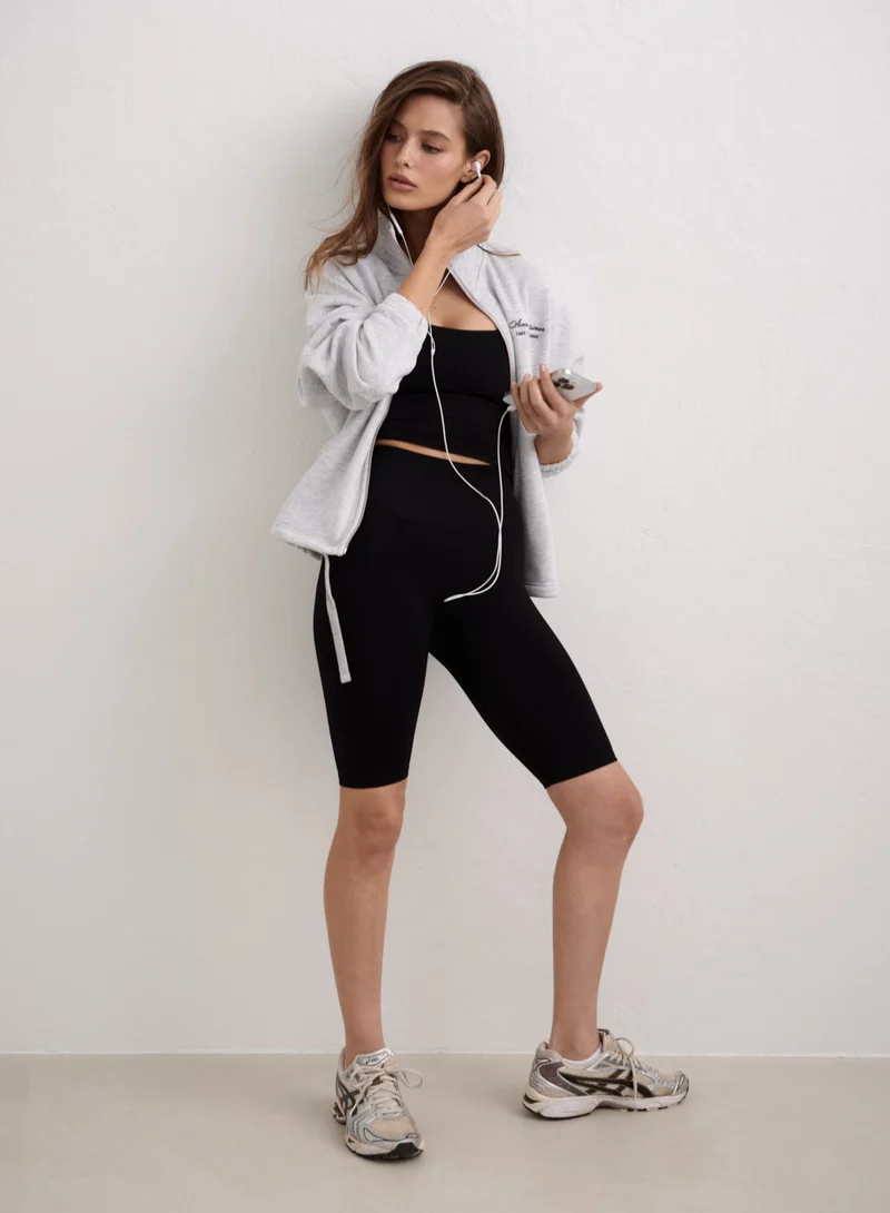 Black Shape Seamless Biker Shorts