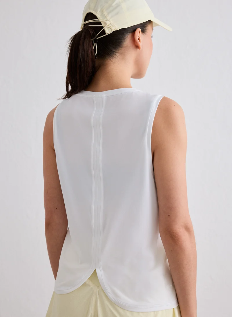 White Seamless Running Top