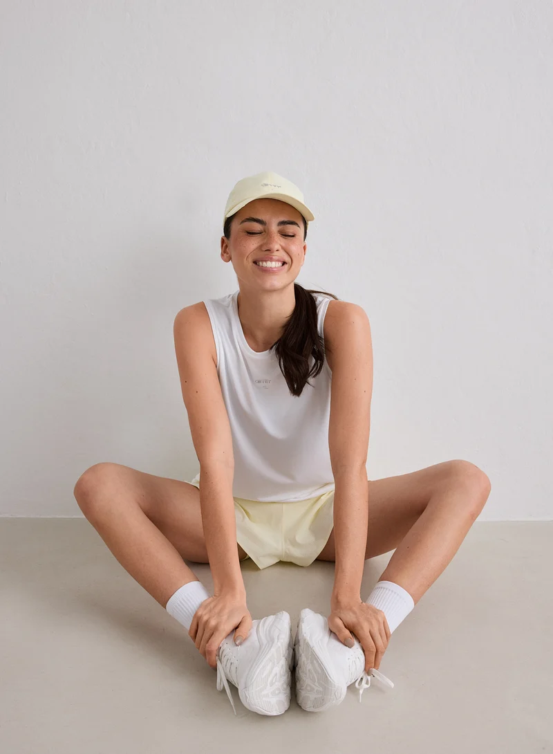 White Seamless Running Top