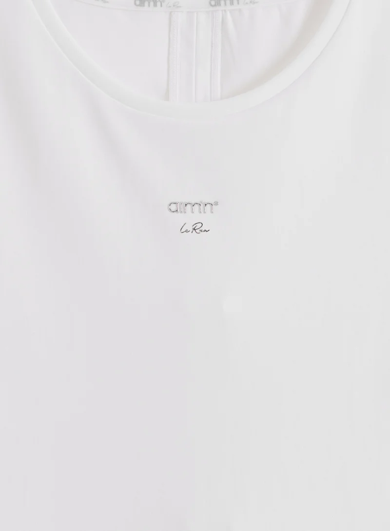 White Seamless Running Top