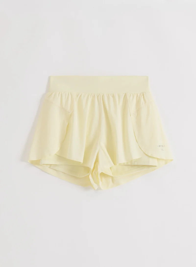 Lemon White Running Shorts