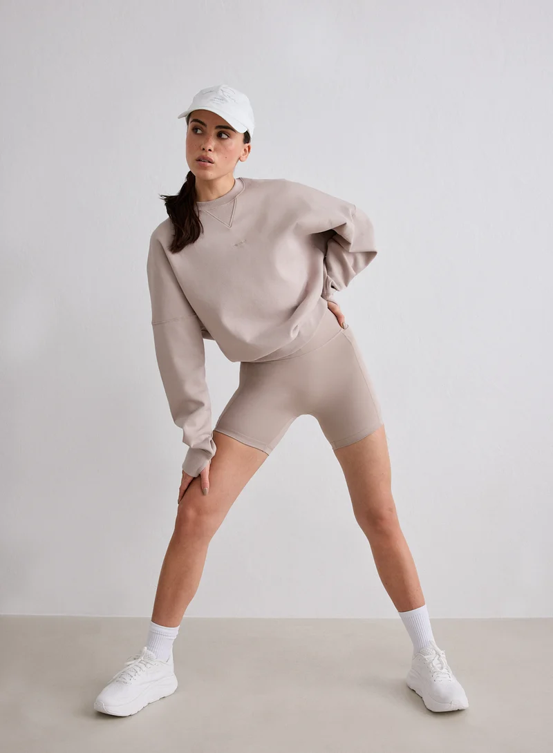 Dark Clay Running Midi Biker Shorts