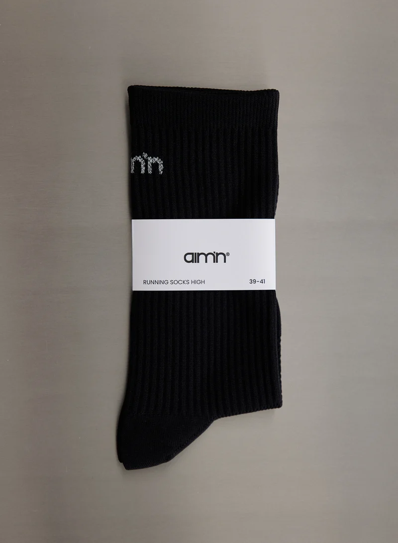 Black Running Socks High