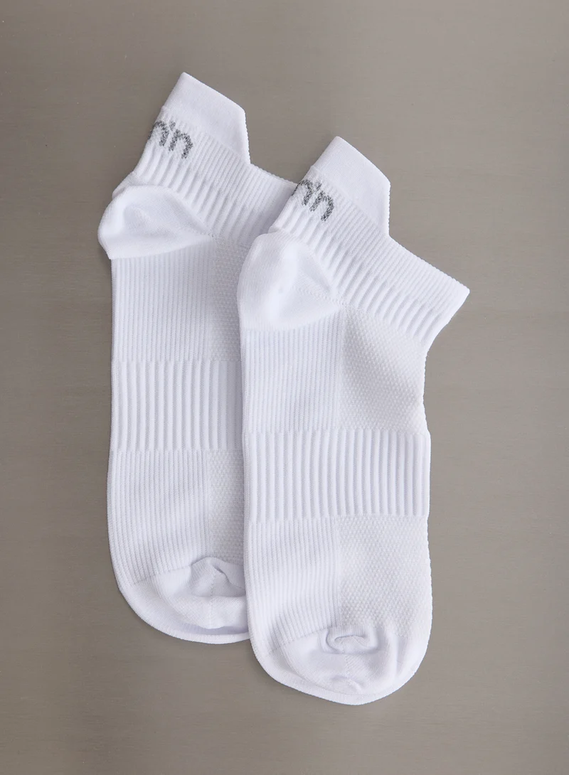 White Running Socks Low