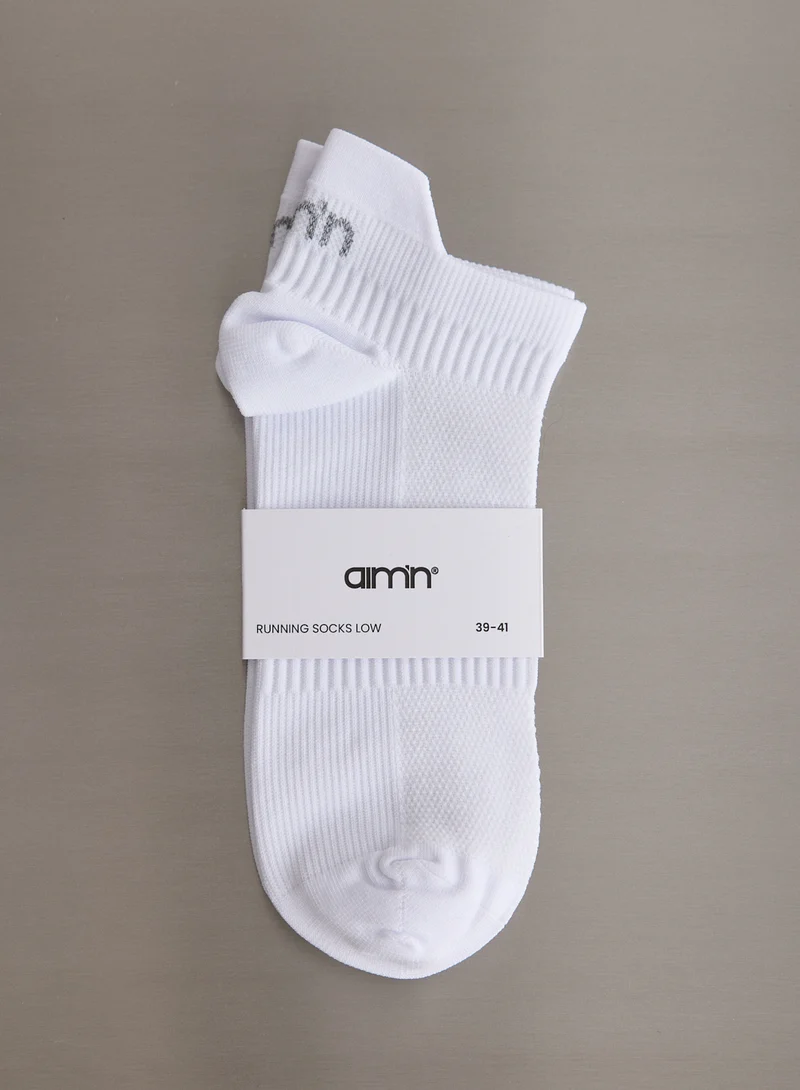 White Running Socks Low