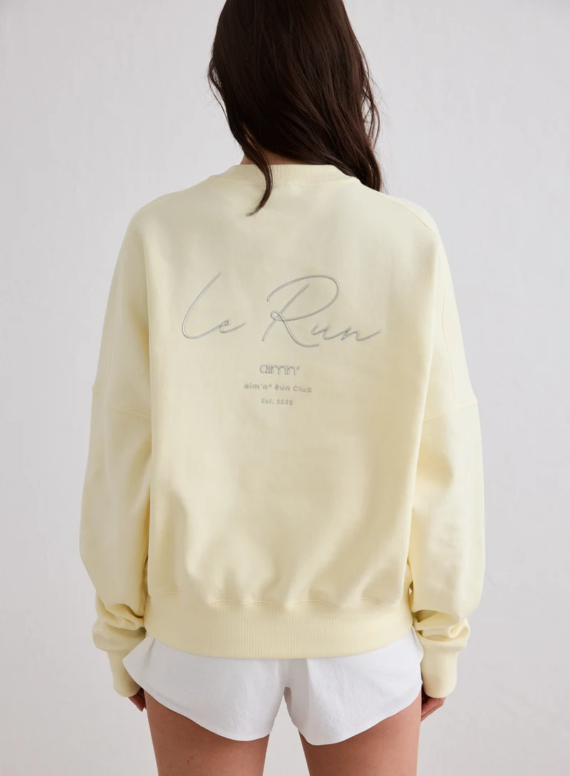 Lemon White Le Run Running Sweatshirt