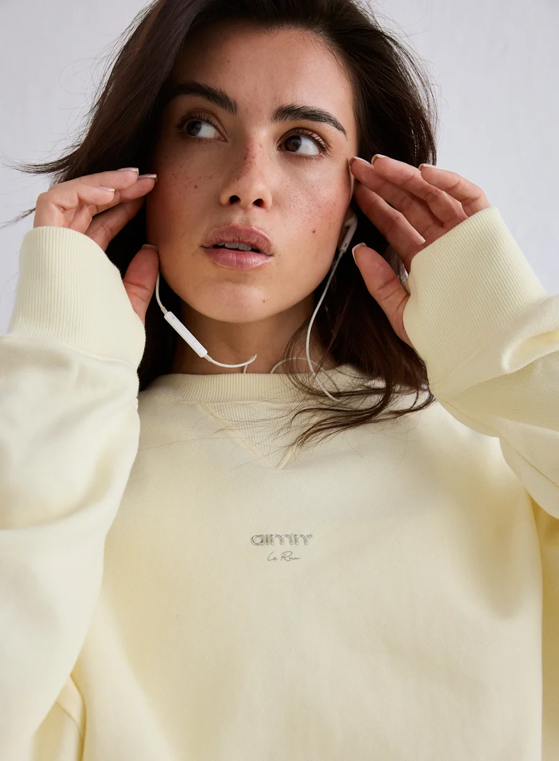 Lemon White Le Run Running Sweatshirt