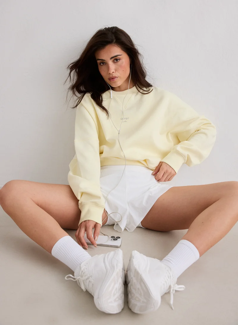 Lemon White Le Run Running Sweatshirt