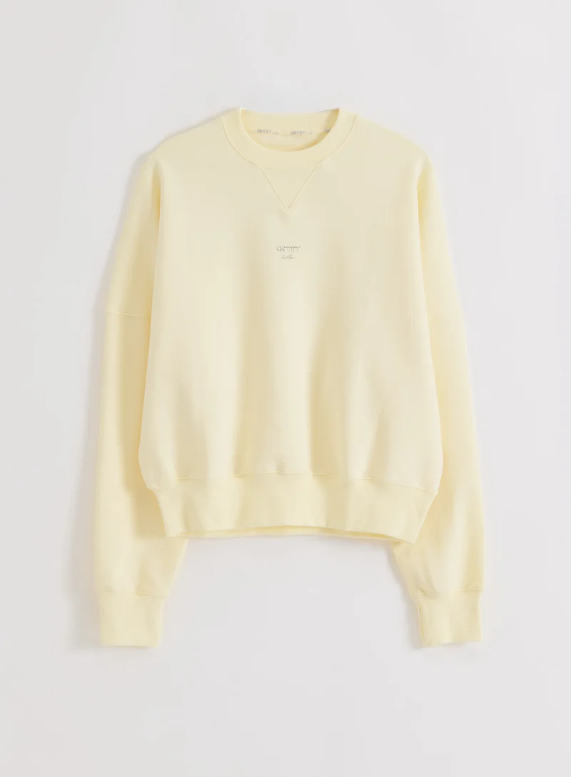 Lemon White Le Run Running Sweatshirt