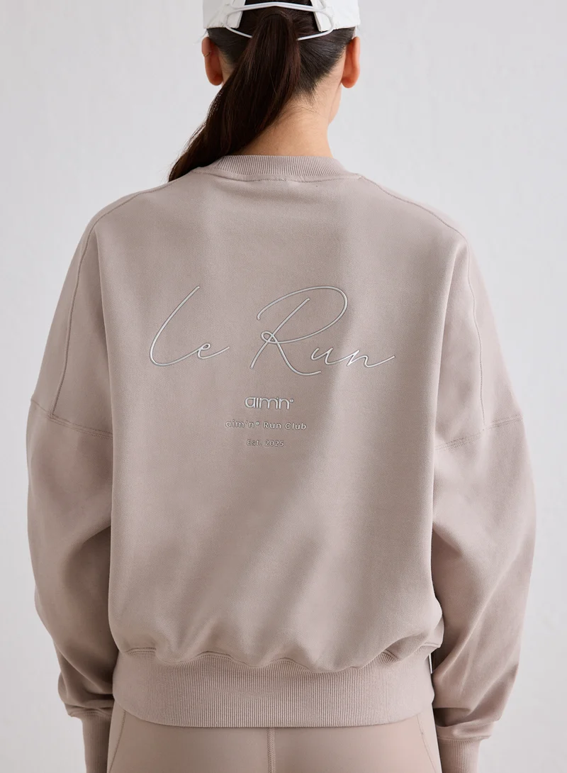 Dark Clay Le Run Running Sweatshirt