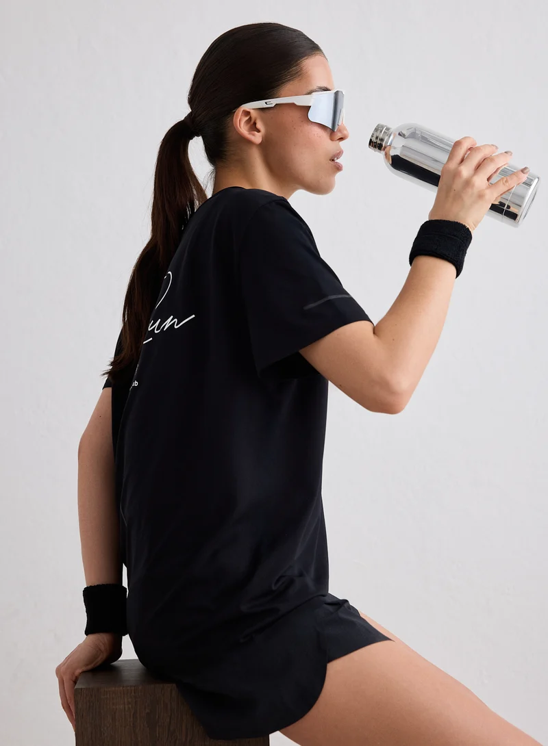 Black Le Run Seamless Running T-shirt