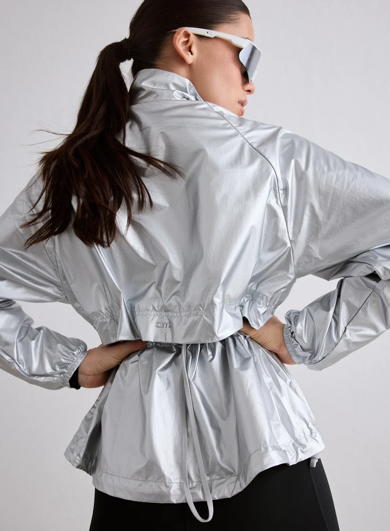 Silver Metallic Running Jacket