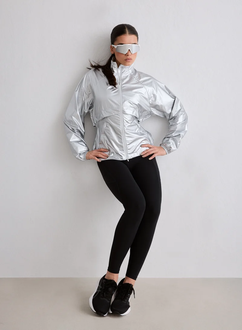 Silver Metallic Running Jacket
