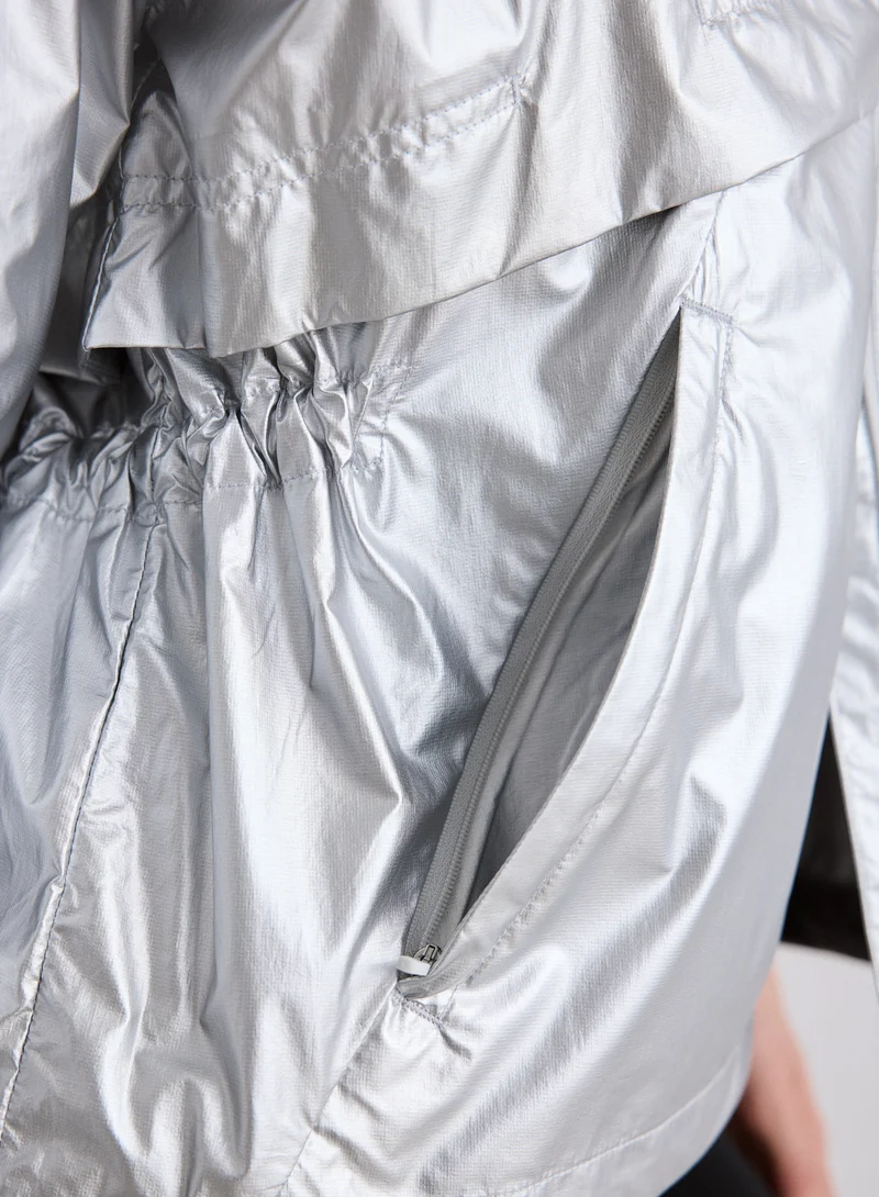 Silver Metallic Running Jacket