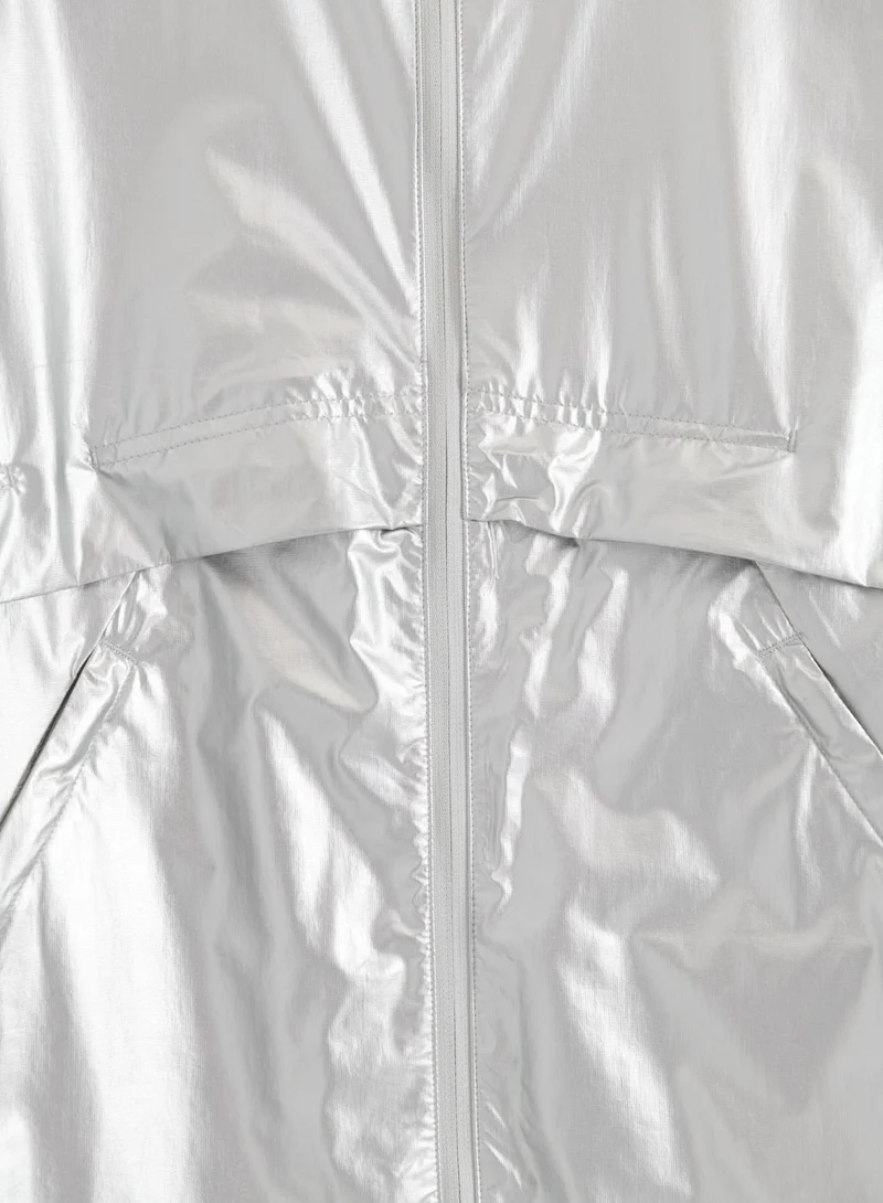 Silver Metallic Running Jacket