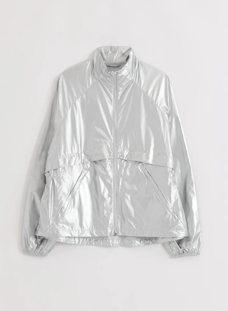 Silver Metallic Running Jacket