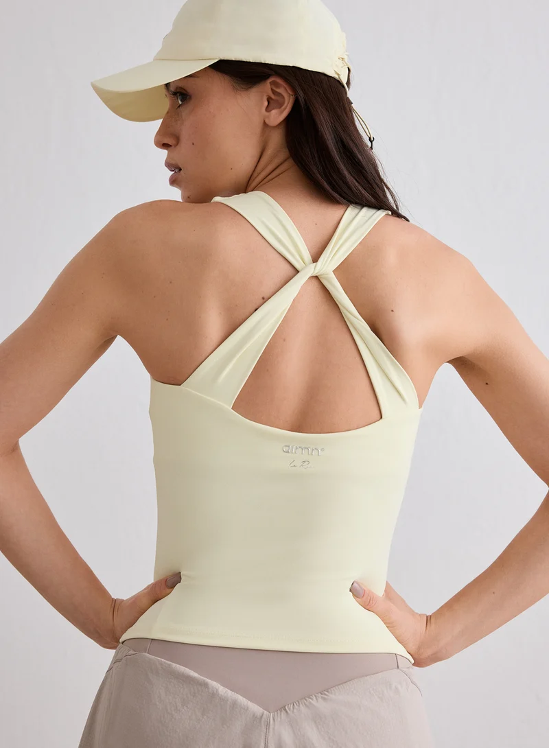 Lemon White Lunar Running Singlet
