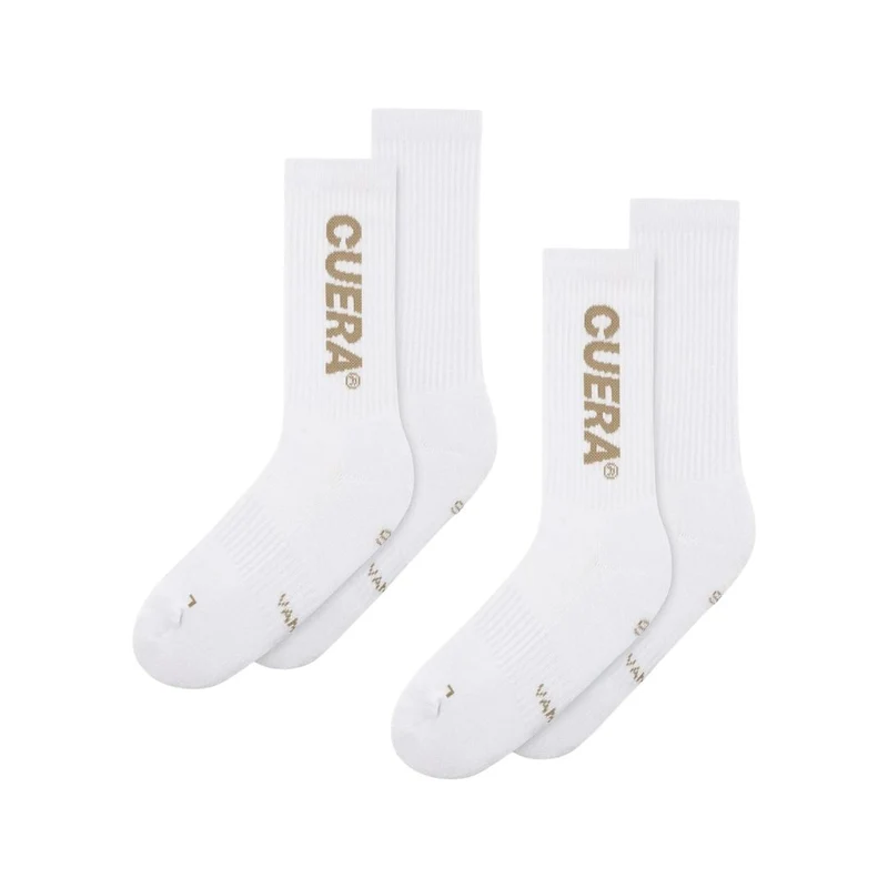 Cuera Padel Socks (2-pack, White/Walnut)