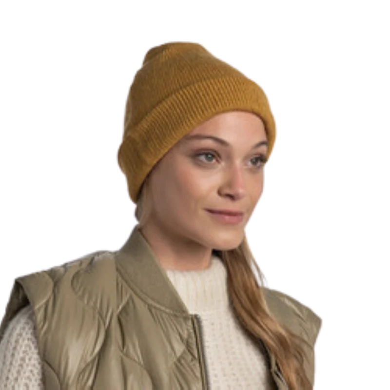 Buff KNITTED BEANIE für Erwachsene jarn ocher Gr. One Size