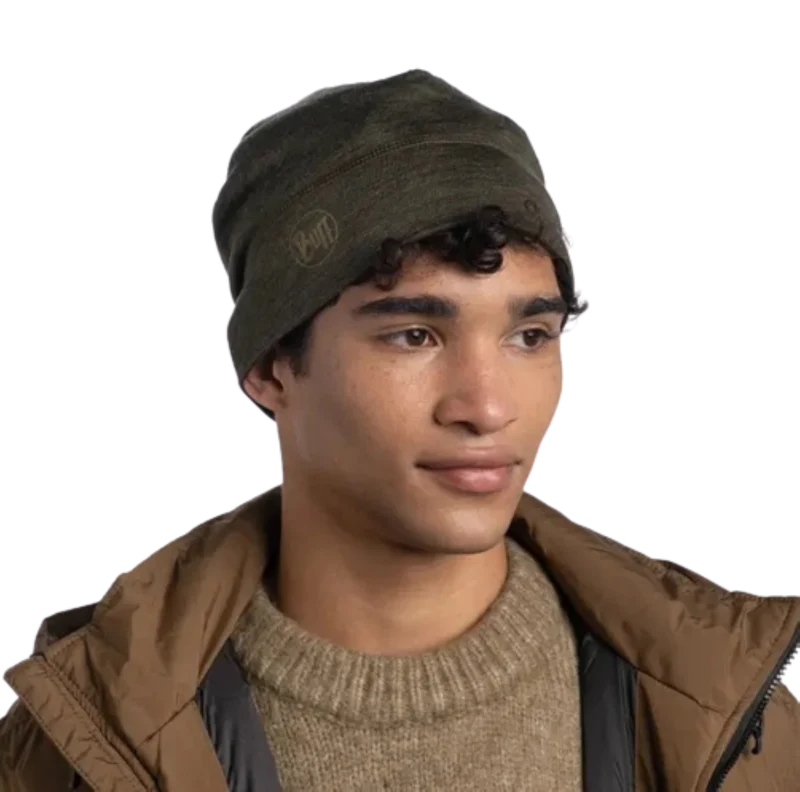 Buff MERINO MIDWEIGHT BEANIE für Erwachsene solid bark olive Gr. One Size