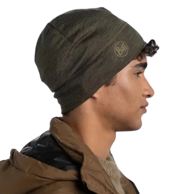 Buff MERINO MIDWEIGHT BEANIE für Erwachsene solid bark olive Gr. One Size