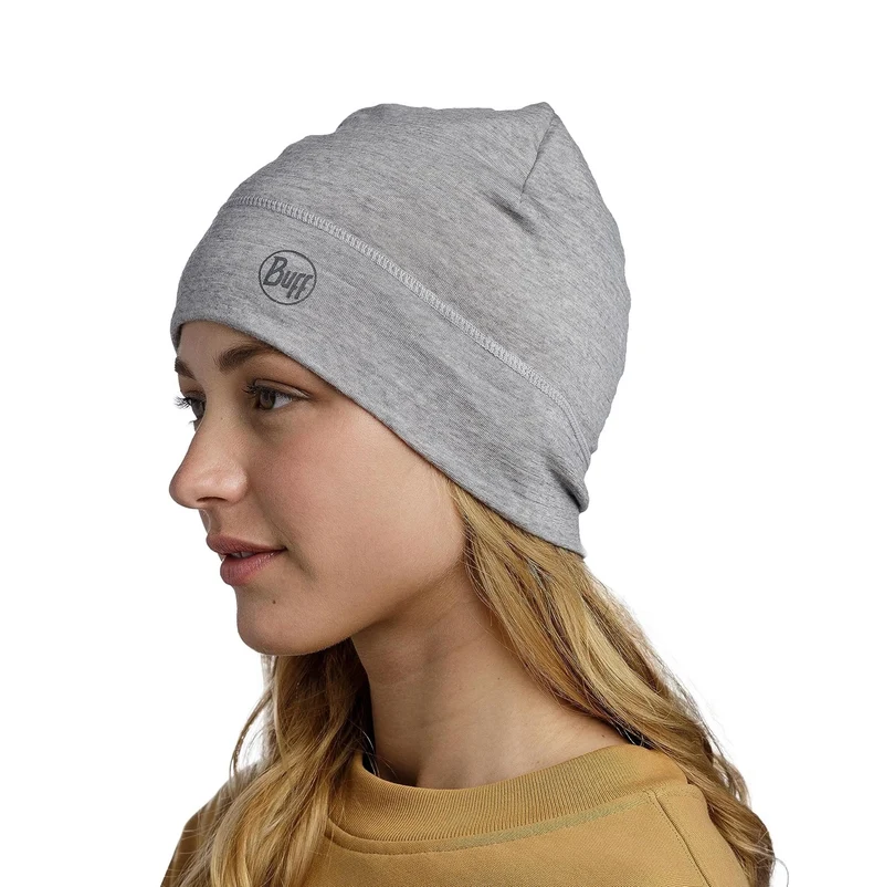 Buff MERINO LIGHTWEIGHT BEANIE für Erwachsene solid light grey Gr. One Size