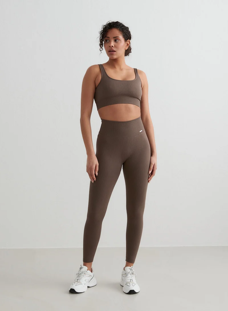 Macchiato Ribbed Seamless Tights