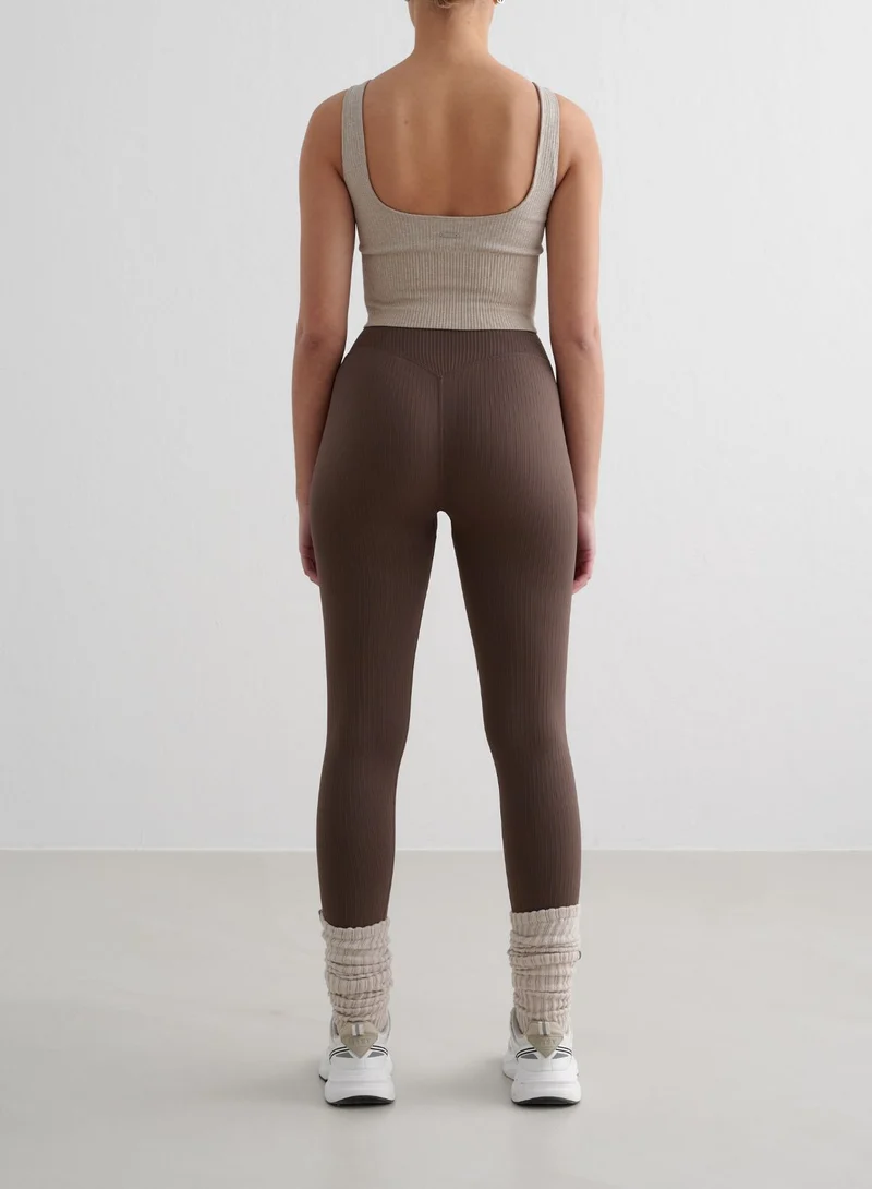 Macchiato Ribbed Seamless Tights