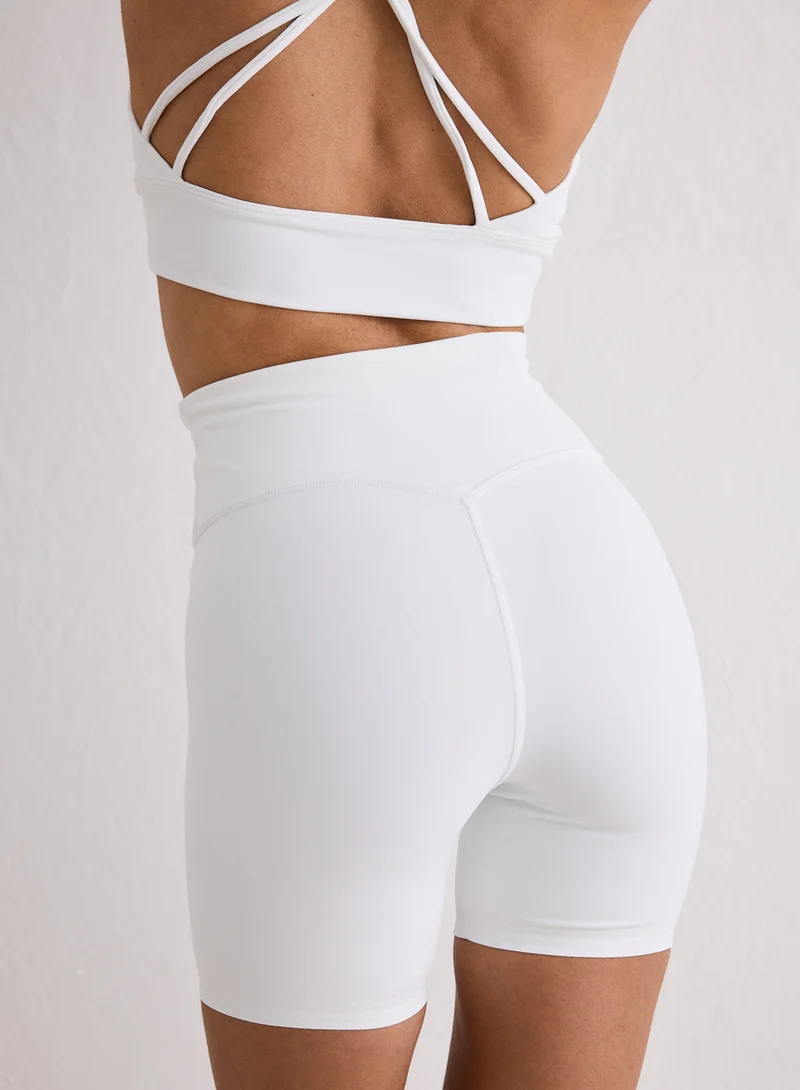 White Sense Midi Biker Shorts