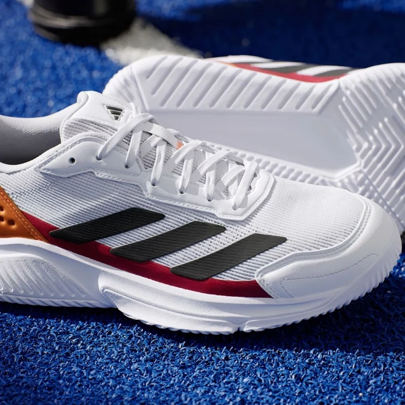 Adidas Courtquick Men Padel Shoes (Cloud White/Core Black/Lucid Orange)