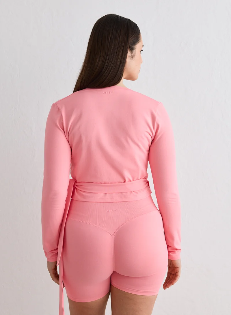 Blush Shape Seamless Wrap Long Sleeve