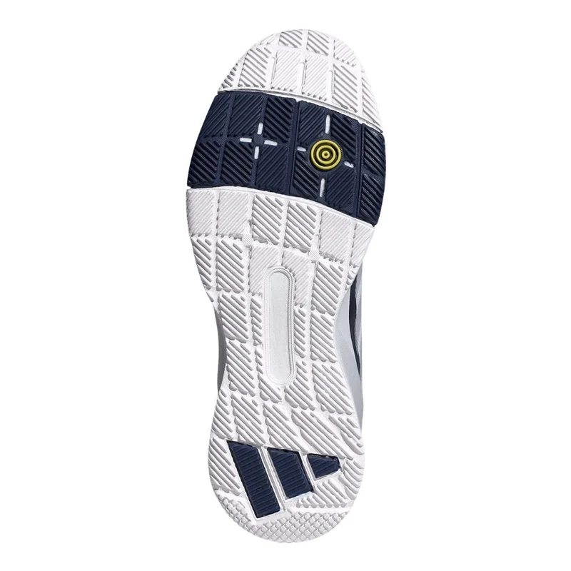 Adidas Crazyquick LS Men Padel Shoes (Cloud White/Silver Metallic/Dark Blue)