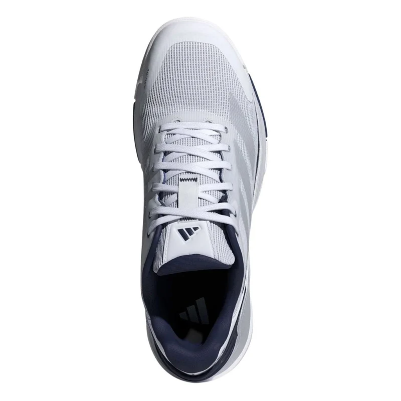 Adidas Crazyquick LS Men Padel Shoes (Cloud White/Silver Metallic/Dark Blue)