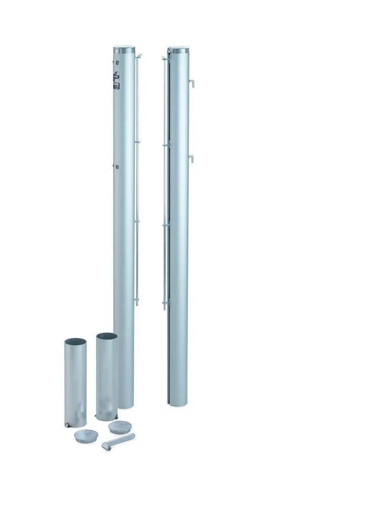 Tennisnetzpfosten Court Royal TP 83 – Runde Aluminium-Pfosten mit innenliegender Spindel,