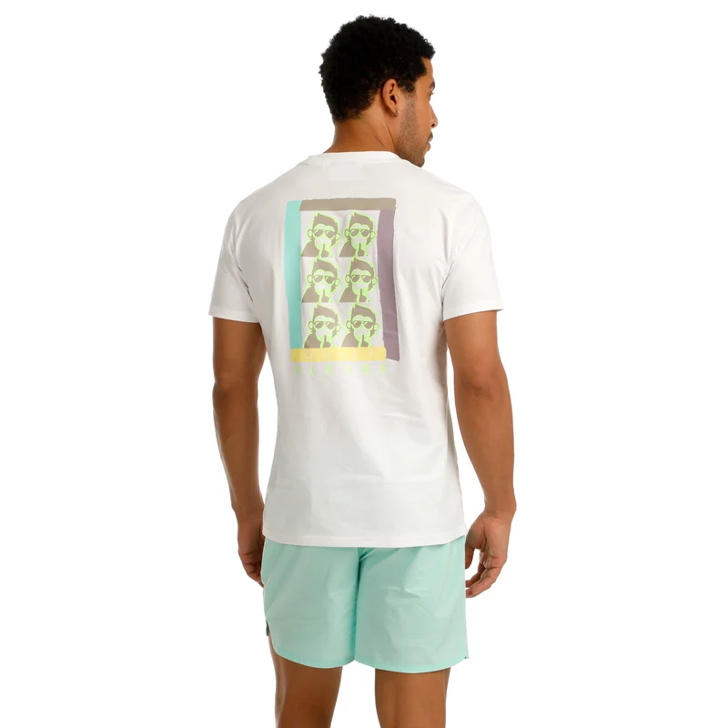 Wild Collage T-Shirt Herren-Weiß,Mehrfarbig