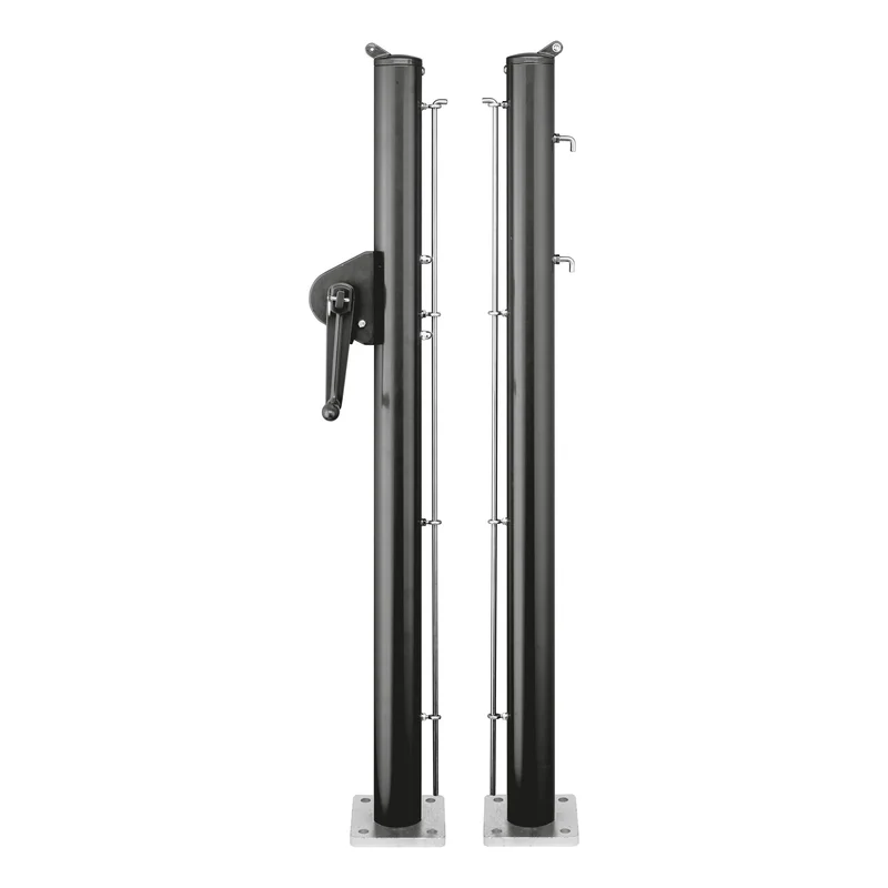 Pfosten Alu PP Ø 73 cm mit Bodenplatte Pickleball Netz - schwarz