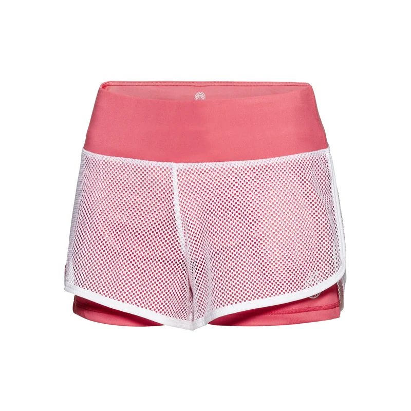 Efia Tech (2in1) Shorts Damen-Koralle,Weiß